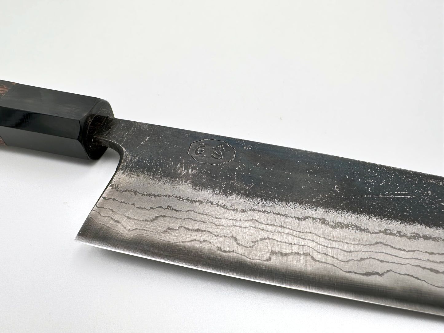 HATSUKOKORO KUMOKAGE GYUTO AOGAMI #2 KURO-UCHI DAMASCUS 210MM (8.3") - OCTAGON