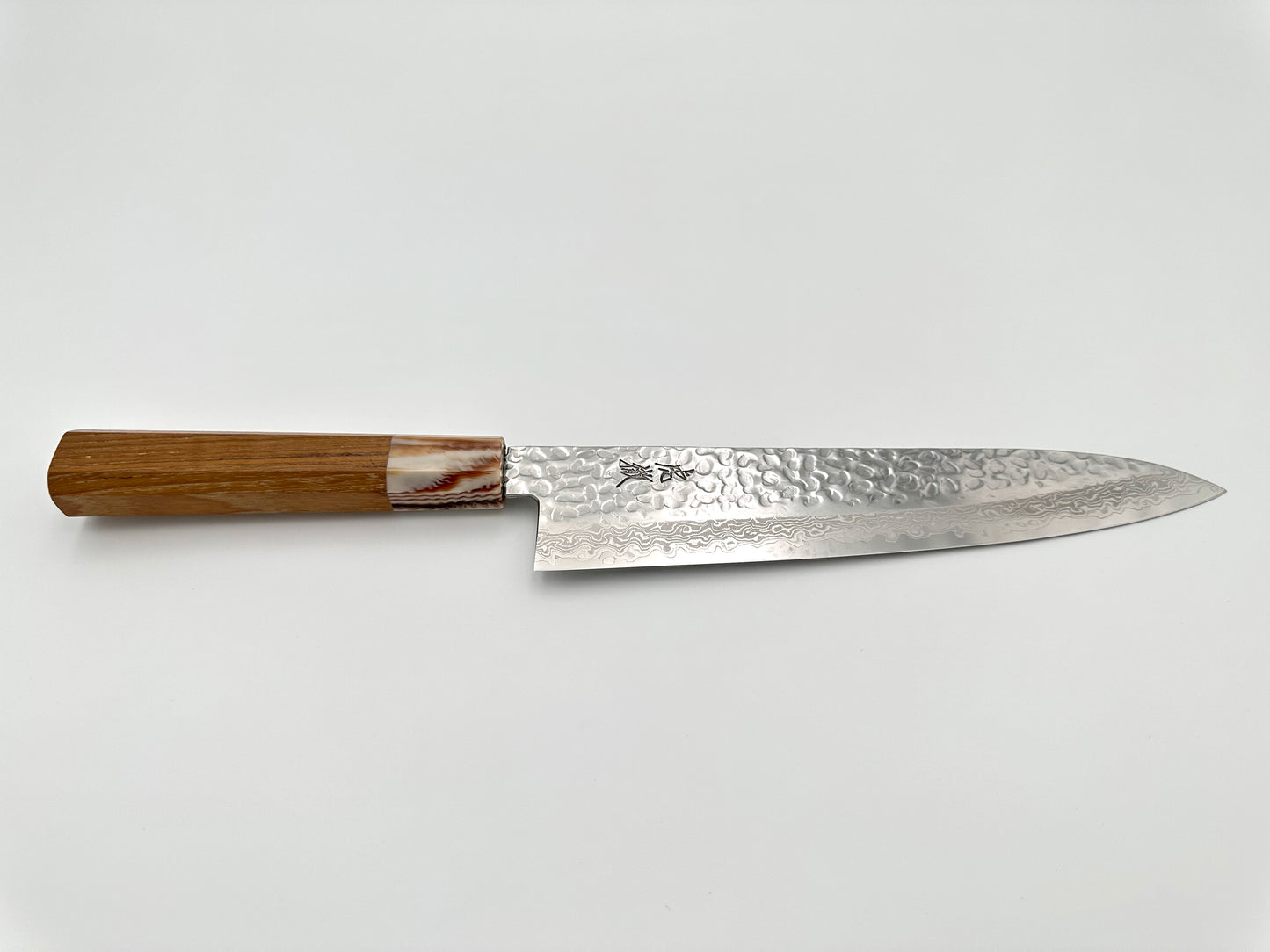 YASUDA HAMONO KOTETSU GYUTO VG-10 TSUCHIME DAMASCUS MIRROW 210MM (8.2") - OCTAGON