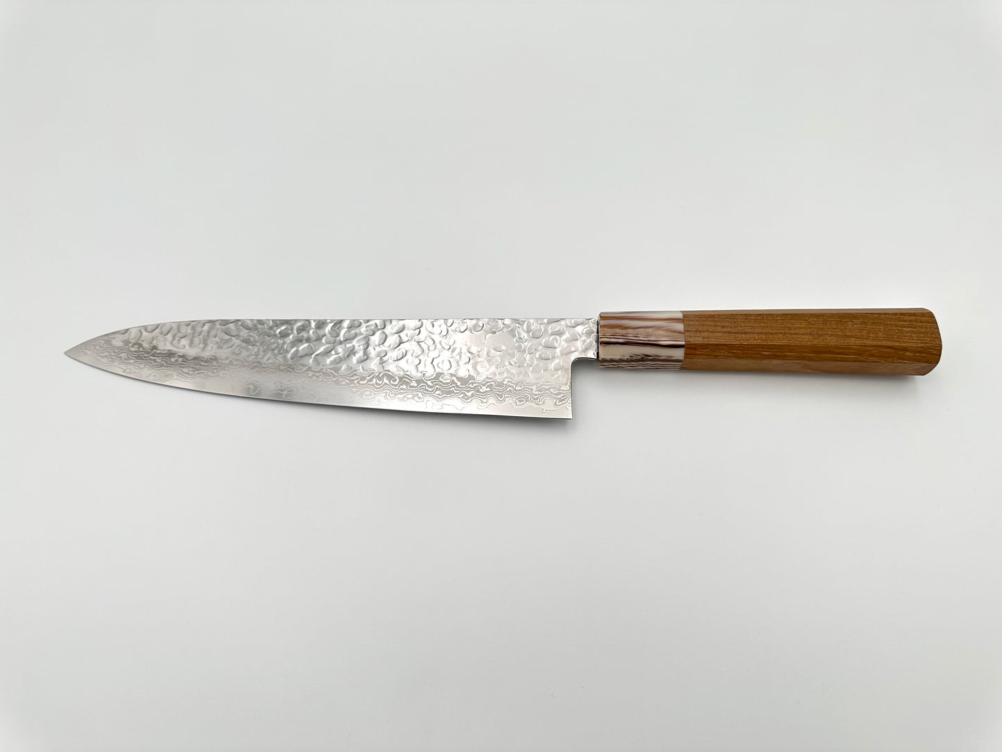 YASUDA HAMONO KOTETSU GYUTO VG-10 TSUCHIME DAMASCUS MIRROW 210MM (8.2") - OCTAGON