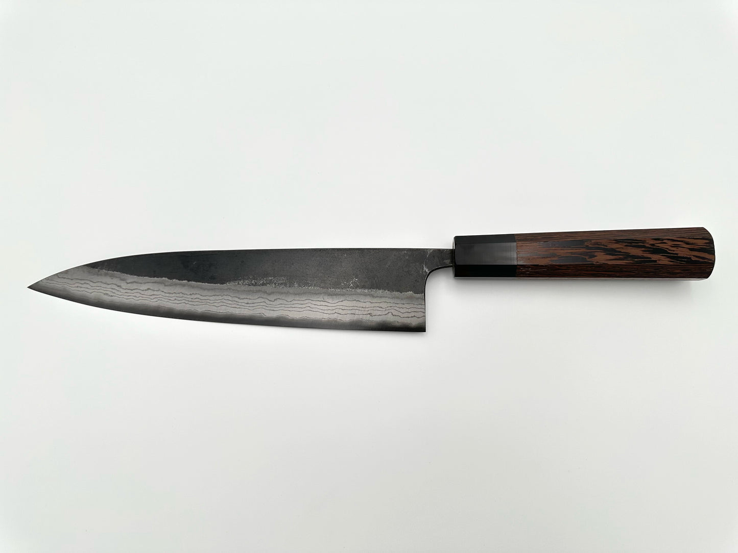 HATSUKOKORO KUMOKAGE GYUTO AOGAMI #2 KURO-UCHI DAMASCUS 240MM (9.4") - OCTAGON 