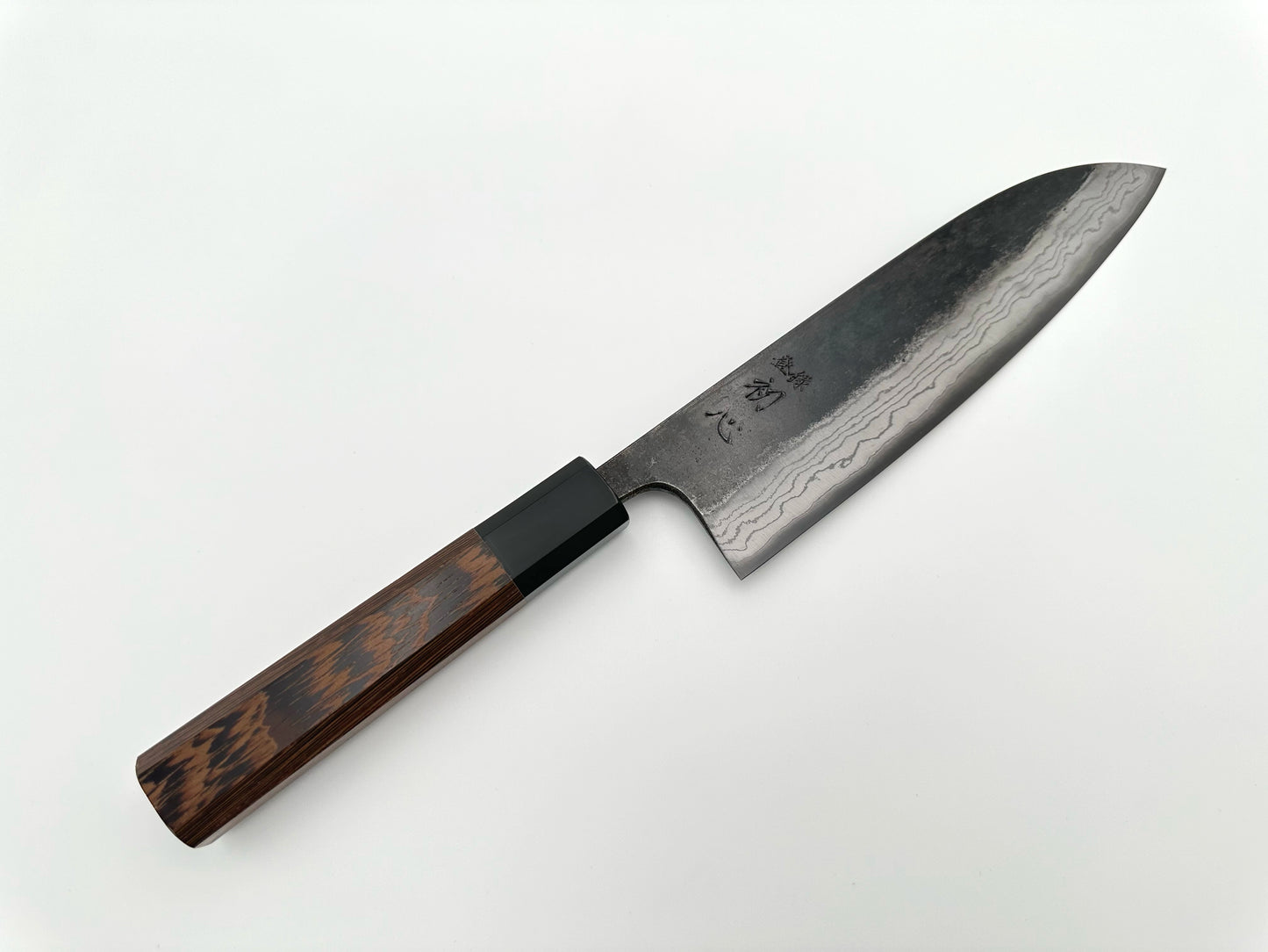 HATSUKOKORO KUMOKAGE SANTOKU AOGAMI #2 KURO-UCHI DAMASCUS 180MM (7.1") - OCTAGON