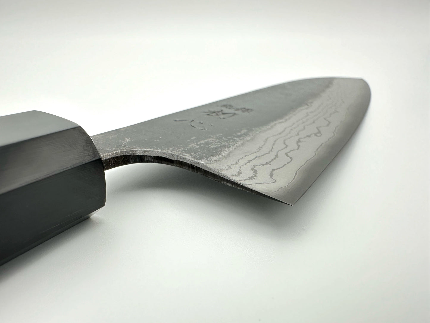 HATSUKOKORO KUMOKAGE SANTOKU AOGAMI #2 KURO-UCHI DAMASCUS 180MM (7.1") - OCTAGON